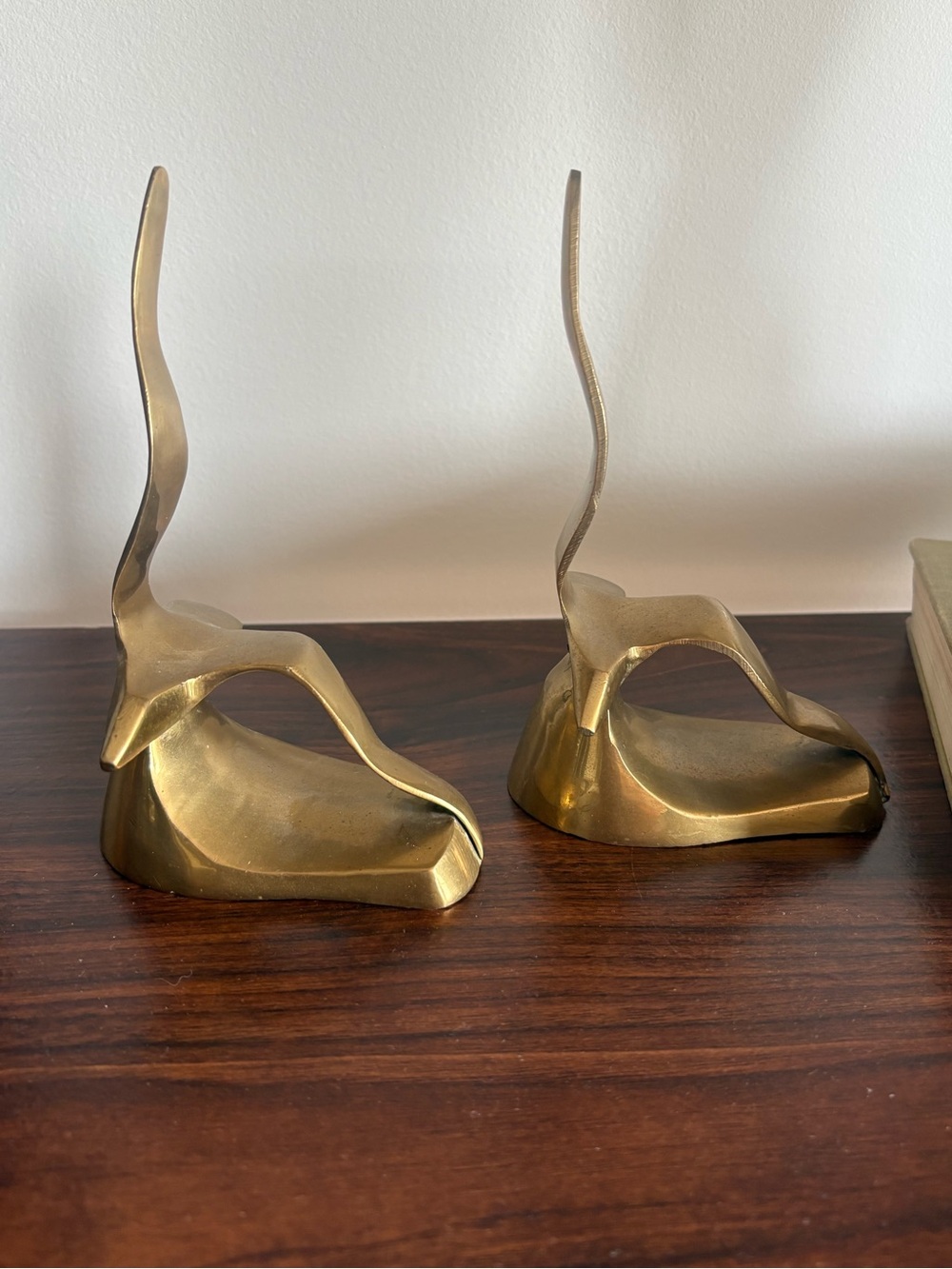 Vintage Brass Seagull Sculptures Pair